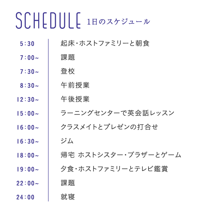 schedule 1日のスケジュール